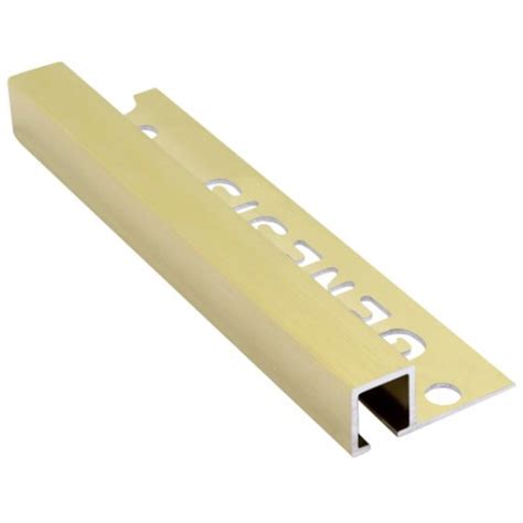 Mm Mm Genesis Brushed Brass Aluminium Tile Trim Square Edge Tdp