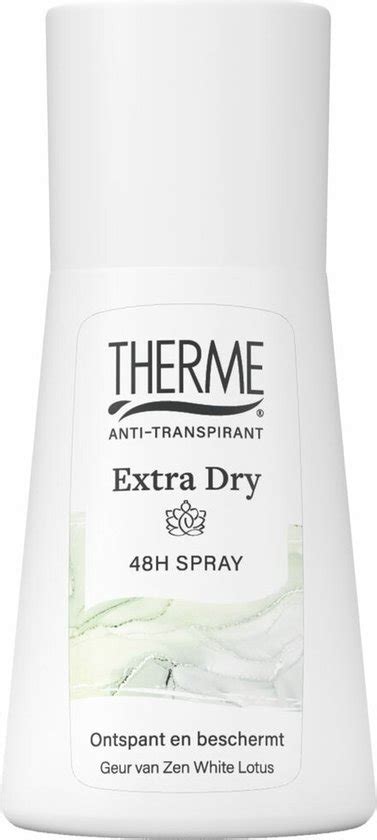 3x Therme Anti Transpirant Extra Dry Zen White Lotus Spray 75 Ml Bol