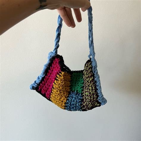 Handmade Patchwork Crochet Funky Bag - Etsy