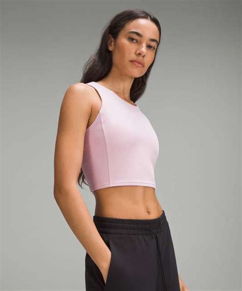 Lululemon Ribbed Softstreme Cropped Tank Top Flush Pink Lulu Fanatics