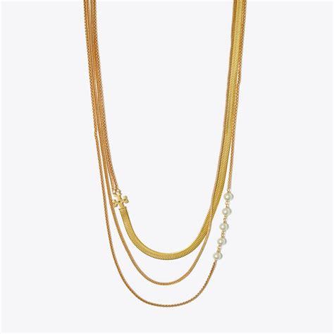 Kira Pearl Layered Necklace Women S Designer Necklaces Tory Burch