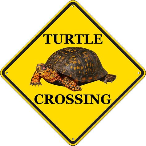 Fastasticdeals Turtle Crossing Metal Aluminum Novelty Sign