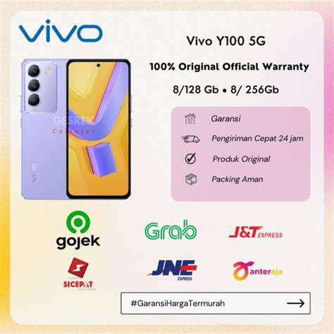 Jual Vivo Y100 5G 8 128 8 256GB Garansi RESMI Hitam 4G 8 128GB