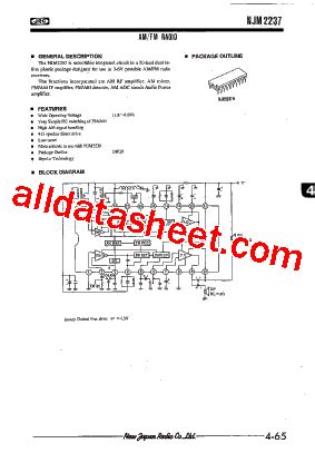 NJM2237 Datasheet PDF New Japan Radio