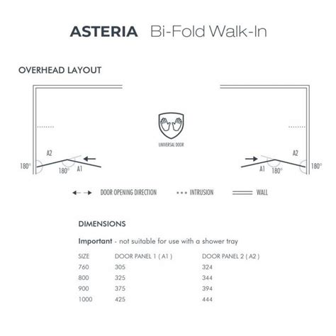 Dawn Asteria Mm Chrome Bi Fold Wetroom Glass Screen