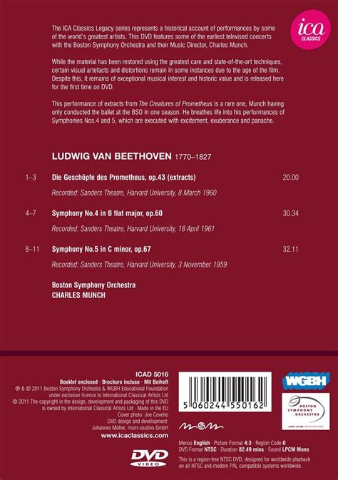 Beethoven Symphonies 45 Dvd Boston Symphony Orchestra Uk Import 5060244550162 Ebay