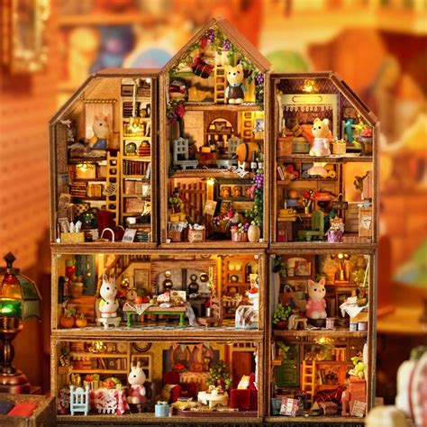 Cutebee Diy Dollhouse Mini Tav An Kasaba Casa Ah Ap Bebek Evleri Minyat