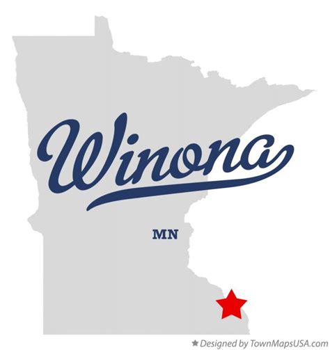 Map of Winona, MN, Minnesota