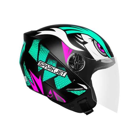 Capacete Ebf Spark Jet Dragon Fosco Aberto Capacete De Moto