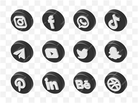 Premium Psd Social Media Icon Collection 3d