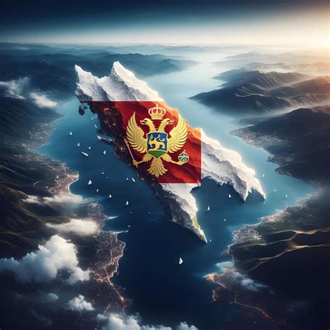 Premium Photo Montenegro Map With Waving Flag Of Country Realistic Photo