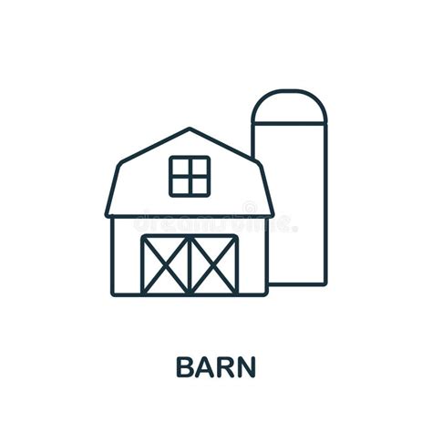 Barn Line Icon Monochrome Simple Barn Outline Icon For Templates Web