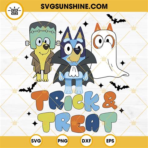 Bluey Trick And Treat SVG Bluey Dracula SVG Ghost Bingo SVG Bluey