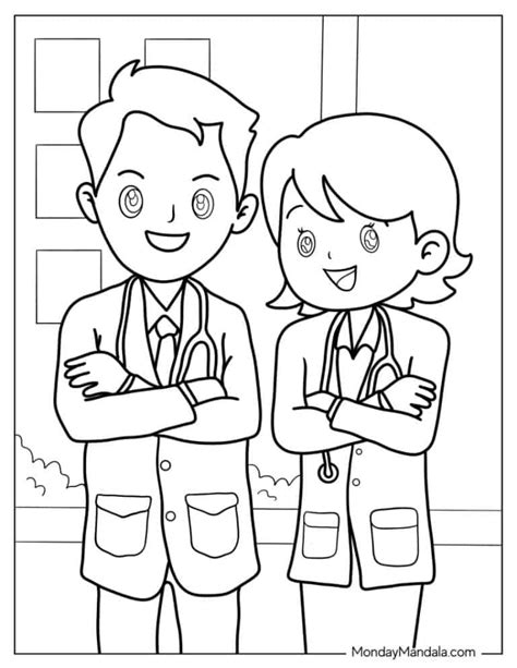 22 Doctor And Nurse Coloring Pages Free Pdf Printables