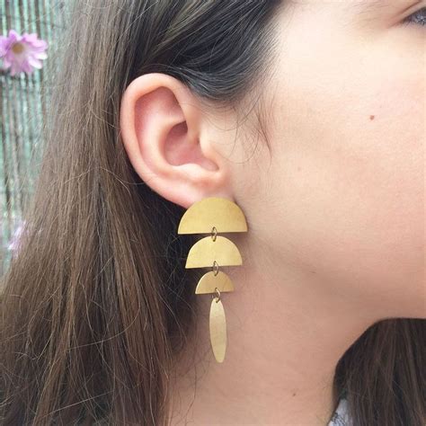 The Faces Of The Moon That Sway To Your Rhythm Golden Boho Earrings