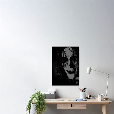 The Crow Brandon Lee Portrait Poster By Missmex Redbubble