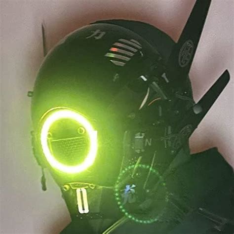 Yyinyuan Cyberpunk Cosplay Mask Antenna Futuristic Techwear Cyber