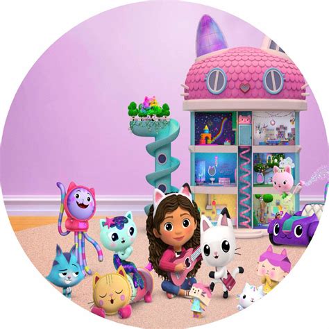 Imagem Casa Magica Da Gabby - Painel Redondo Tecido Sublimado A Casa Mágica Da Gabby | Shopee Brasil