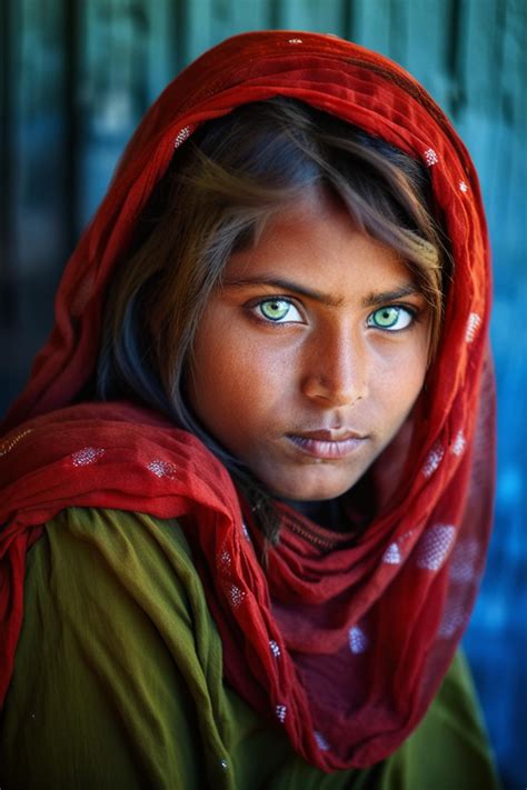 Portrait Of An Afghan Girl Headscarf Woman Afghan Woman V1 Stable