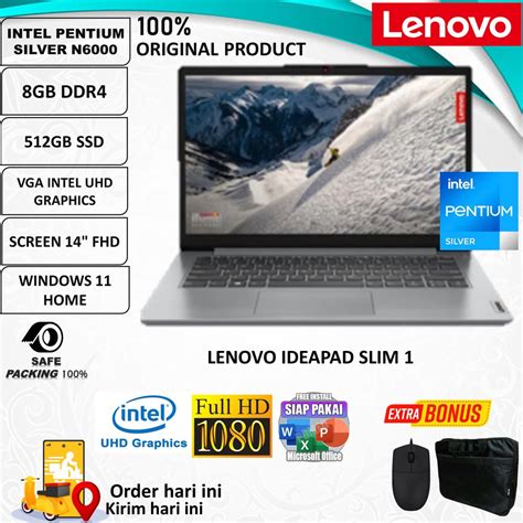 Jual Laptop Gaming Murah Lenovo Ideapad Slim 1 14 Intel Pentium Silver