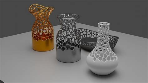 Voronoi Pattern Four Vases 3d Model 3d Printable Cgtrader