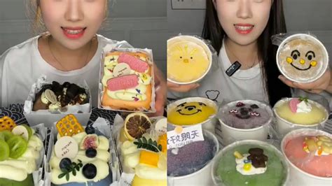 Asmr Desserts No Talking Mukbang Towel Roll Dessert Mochi Eating