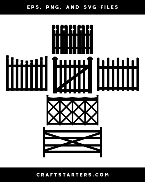 Country Fence Silhouette Clip Art