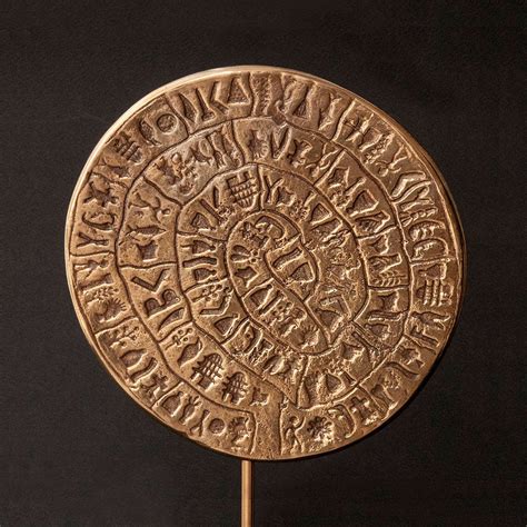 Ancient Greek Golden Bronze Phaistos Disc Minoan Crete Greek Art