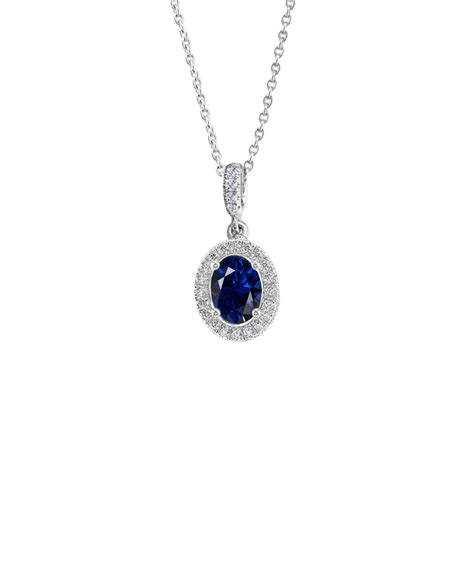 Oval Sapphire Diamond Cluster Pendant Phillip Stoner The Jeweller