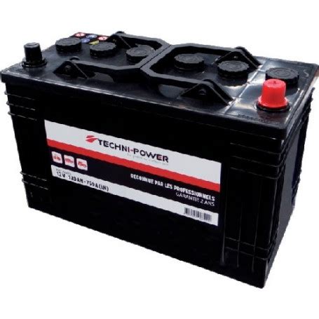 Batterie de démarrage Techni Power 12V 120AH 750A Pièces tracteur