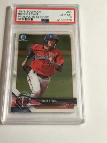 Bowman Chrome Bcp Royce Lewis Minnesota Twins Psa Gem Mint Rc