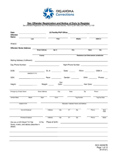 Fillable Online Registration Requirements Under The Sex Offender