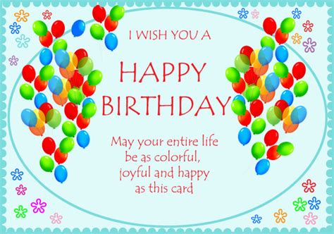 Happy Birthday Card For You Free Printable Greeting Cards Free