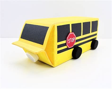 Milk Carton School Bus Craft With Free Template The Craft At Home