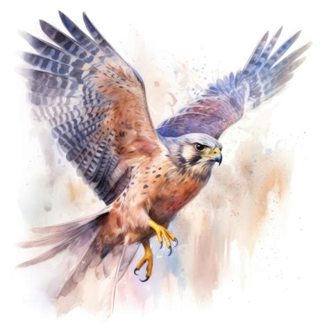 Premium Photo Watercolor Painting Of Falcon