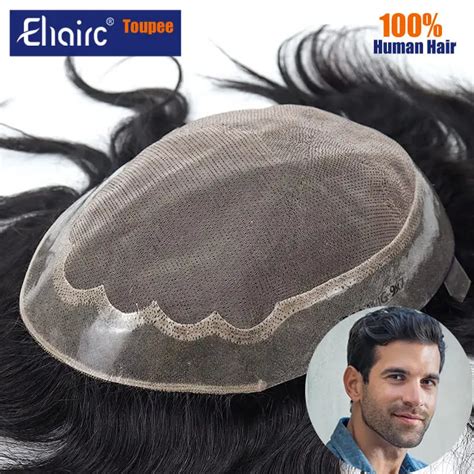 Pr Tese De Cabelo Masculino Mono Pu Macio Ao Redor Toupee Dur Vel