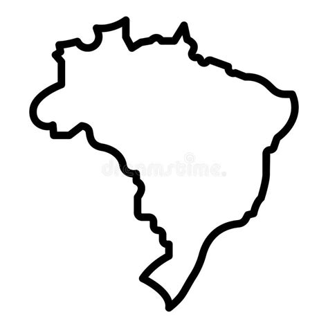 Icono De Mapa De Brasil Estilo De Esquema Ilustración del Vector