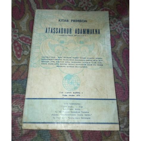 Jual Kitab Primbon Atassadhur Adammakna Shopee Indonesia