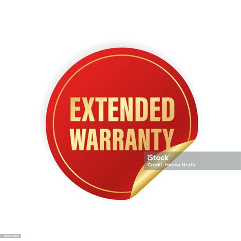 Vintage Extended Warranty Sticker Great Design For Any Purposes 3d Gold Illustration On White