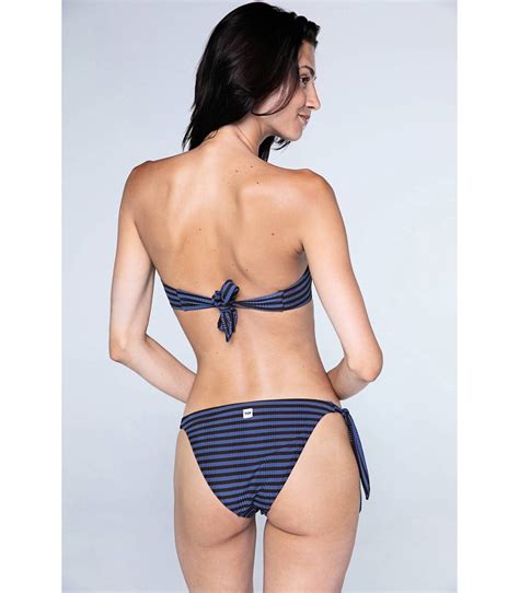 Bikini Bandeau Con Tejido De Rayas Tcn Venta Online