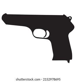 Pistol Silhouette Vector Handgun Firearm Stock Vector (Royalty Free ...