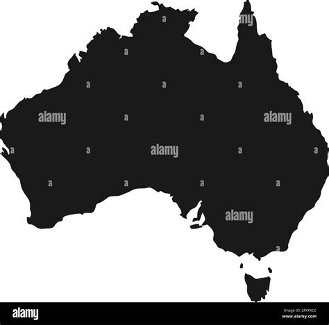 Mapa Vector Negro De Australia Aislado Sobre Fondo Blanco Imagen Vector