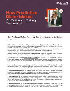 How Predictive Dialers Play A Key Role In The Success Of Outbound Calls