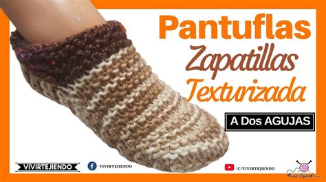 Aprender A Tejer Pantuflas Zapatillas A Dos Agujas O Palitos Sin