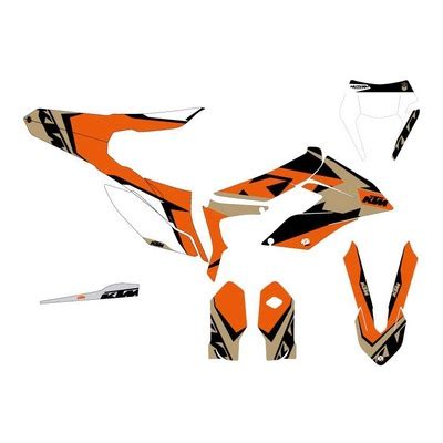 Kit D Co Kutvek Brillant Breakout Orange Blanc Ktm Freeride