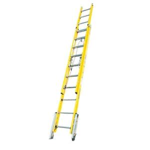 Werner 20 Ft Fiberglass D Rung Leveling Extension Ladder With 375 Lb