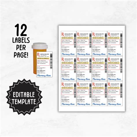 Editable Rx Label Template At Daryl Mitchell Blog