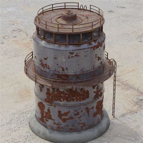 Large Cylindrical Metal Silo D Model Cgtrader