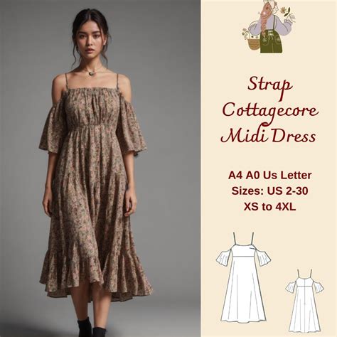 Fairy Cottagecore Dress Sewing Pattern Prom Dress Milkmaid Dress