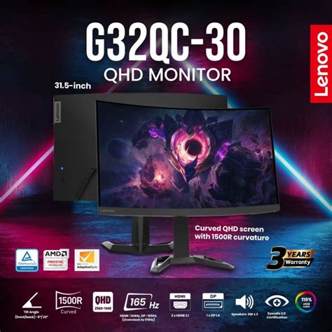 Lenovo G32qc 30 Gaming Monitor It Gallery Computers Hikvision